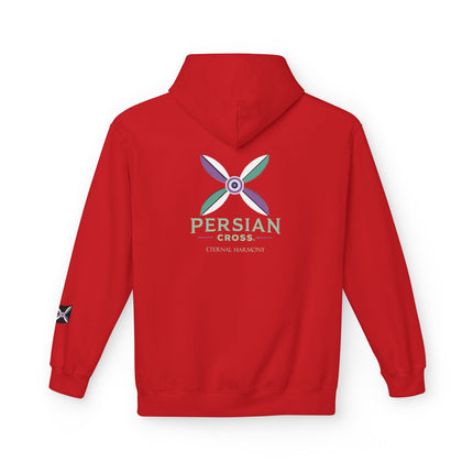 Personilised Unisex Midweight sassanid Persian Cross Fleece Hoodie – Soft, Stylish & Timeless