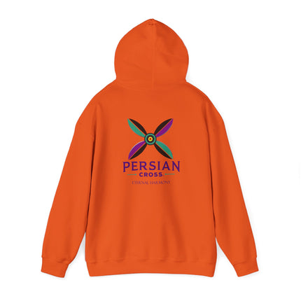 Personalized Unisex Heavy Blend Hooded Sweatshirt – Ancient Persia Sassanid Derafsh Cross Design