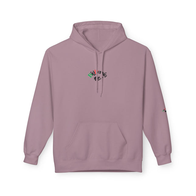 Personalised Casual Unisex Fleece Hoodie with Bold Graphic Print. BigPersia Design. Triple Print.
