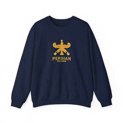 Personlised Unisex Heavy Blend™ Crewneck Sweatshirt. Classic Heritage Persian Shahbaz Falcon Design – Timeless Comfort & Style