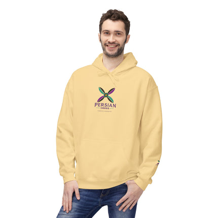 Personilised Unisex Midweight sassanid Persian Cross Fleece Hoodie – Soft, Stylish & Timeless