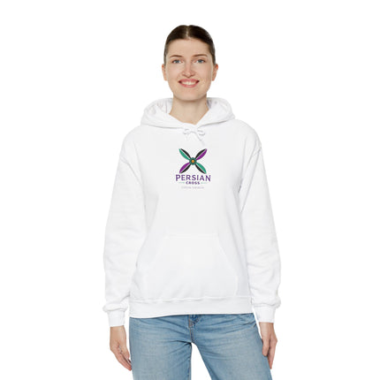 Personalized Unisex Heavy Blend Hooded Sweatshirt – Ancient Persia Sassanid Derafsh Cross Design