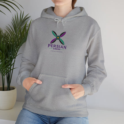 Personalized Unisex Heavy Blend Hooded Sweatshirt – Ancient Persia Sassanid Derafsh Cross Design