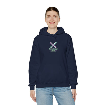 Personalized Unisex Heavy Blend Hooded Sweatshirt – Ancient Persia Sassanid Derafsh Cross Design