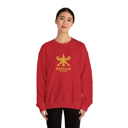 Personlised Unisex Heavy Blend™ Crewneck Sweatshirt. Classic Heritage Persian Shahbaz Falcon Design – Timeless Comfort & Style