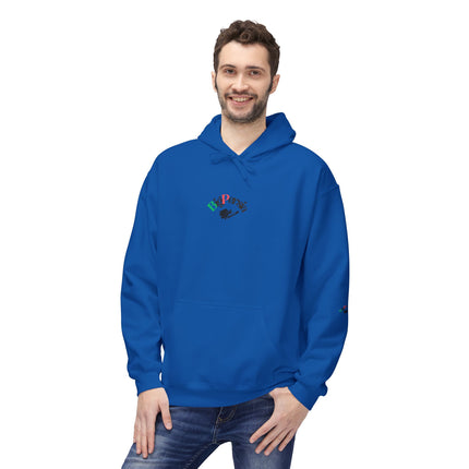 Personalised Casual Unisex Fleece Hoodie with Bold Graphic Print. BigPersia Design. Triple Print.