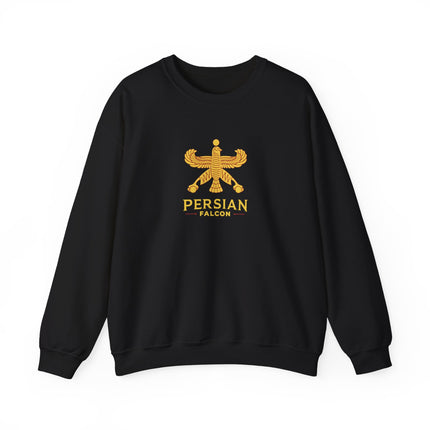 Personlised Unisex Heavy Blend™ Crewneck Sweatshirt. Classic Heritage Persian Shahbaz Falcon Design – Timeless Comfort & Style