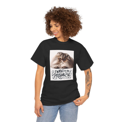 Personalised Persian Cat T-Shirt – 100% Cotton, Soft & Comfy