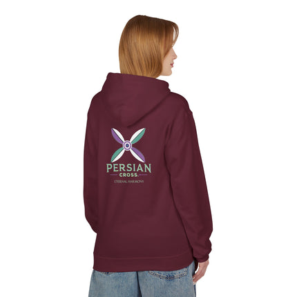 Personilised Unisex Midweight sassanid Persian Cross Fleece Hoodie – Soft, Stylish & Timeless