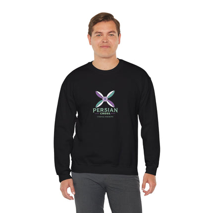Personlised Unisex Heavy Blend™ Crewneck Sweatshirt. Modern Heritage Persian Cross Design – Timeless Comfort & Style
