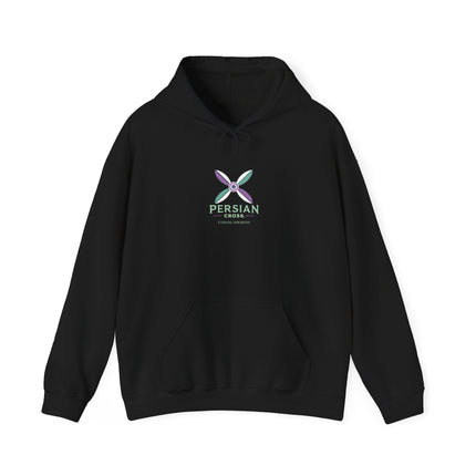 Personalized Unisex Heavy Blend Hooded Sweatshirt – Ancient Persia Sassanid Derafsh Cross Design
