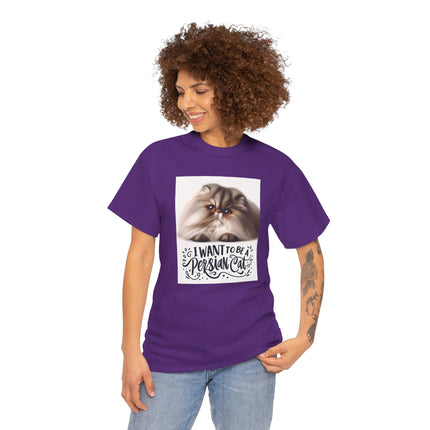 Personalised Persian Cat T-Shirt – 100% Cotton, Soft & Comfy