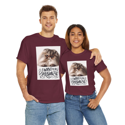 Personalised Persian Cat T-Shirt – 100% Cotton, Soft & Comfy