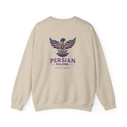 Personlised Unisex Heavy Blend™ Crewneck Sweatshirt. Modern Heritage Persian Shahbaz Falcon Design – Timeless Comfort & Style