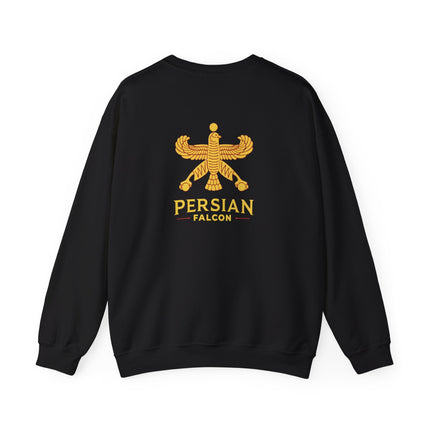 Personlised Unisex Heavy Blend™ Crewneck Sweatshirt. Classic Heritage Persian Shahbaz Falcon Design – Timeless Comfort & Style