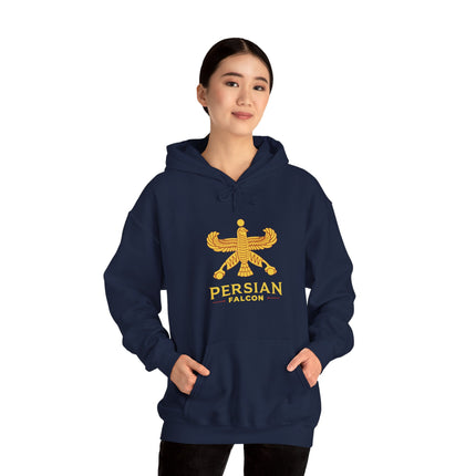 Personalized Unisex Heavy Blend Hooded Sweatshirt – Ancient Persia Falcon Shahbaz Design
