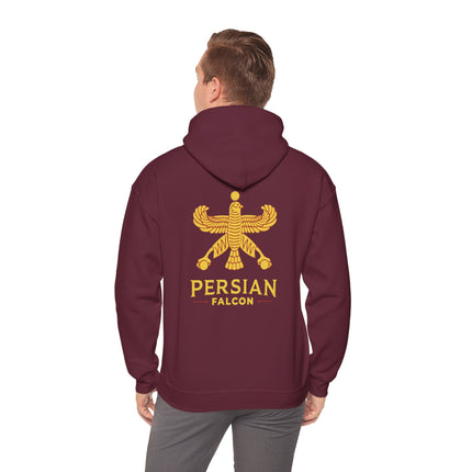 Personalized Unisex Heavy Blend Hooded Sweatshirt – Ancient Persia Falcon Shahbaz Design