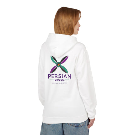 Personilised Unisex Midweight sassanid Persian Cross Fleece Hoodie – Soft, Stylish & Timeless