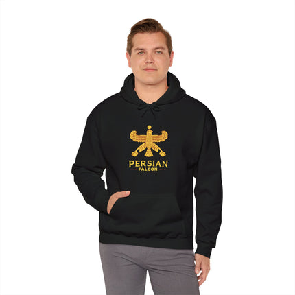 Personalized Unisex Heavy Blend Hooded Sweatshirt – Ancient Persia Falcon Shahbaz Design