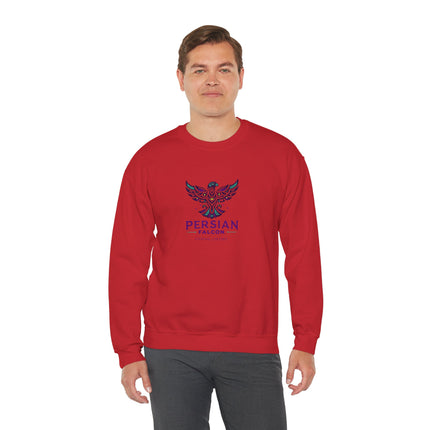 Personlised Unisex Heavy Blend™ Crewneck Sweatshirt. Modern Heritage Persian Shahbaz Falcon Design – Timeless Comfort & Style