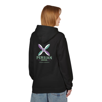 Personilised Unisex Midweight sassanid Persian Cross Fleece Hoodie – Soft, Stylish & Timeless