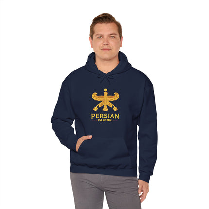 Personalized Unisex Heavy Blend Hooded Sweatshirt – Ancient Persia Falcon Shahbaz Design