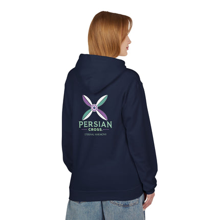 Personilised Unisex Midweight sassanid Persian Cross Fleece Hoodie – Soft, Stylish & Timeless